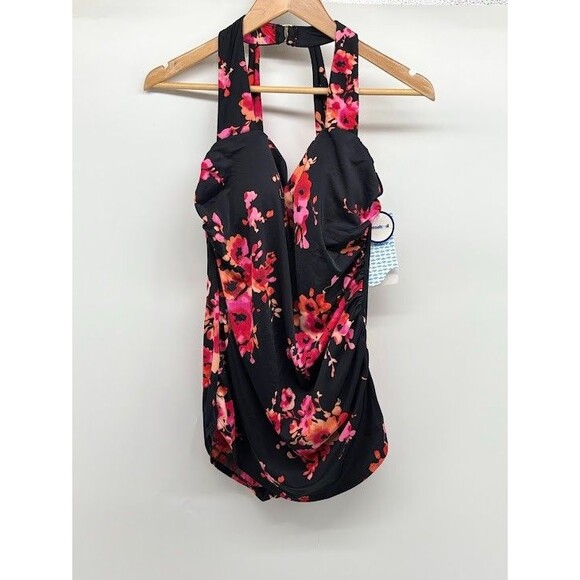 Women's Aquabella Swimsuits for All Size 16 Bathing Suit Floral One Piece NWT - Picture 1 of 9